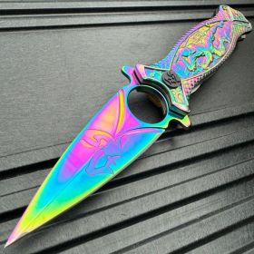 Ninja Ninjutsi Rainbow Fade Spring Assisted Pocket Knife