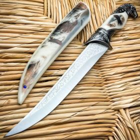 13" Fantasy Eagle Head Fixed Blade Dagger Tactical Outdoor Hunting Knife Gift