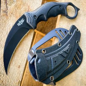 7.5" Military Tactical Hunting COMBAT Karambit FIXED BLADE KNIFE w Hard Sheath