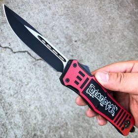 DEAD POOL DUAL ACTION OUT THE FRONT KNIFE