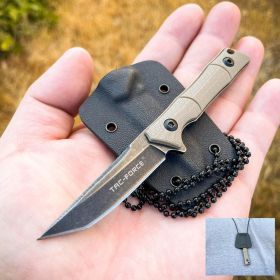 Tac-Force Everyday Carry Military Fixed Blade Neck Knife Tanto Blade w/ Sheath