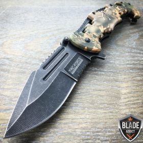 8" TAC FORCE Spring Assisted Opening CAMO Tactical Rescue Pocket Knife