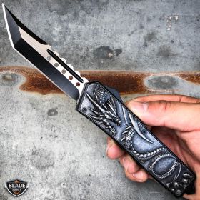 9" DRAGON AND SKULL OTF AUTOMATIC KNIFE