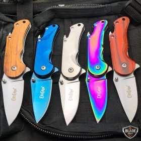 Tactical Spring Assisted Open Folding Pocket Knife w/ Bottle Opener