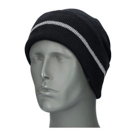 Reflective Trim Knit Hat (Color: BLKOSA)