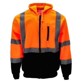 HiVis Two-Tone Hooded Full-Zip Sweatshirt (size: 3XLL2)