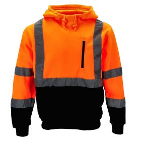 HiVis Two-Tone Hooded Pullover Sweatshirt (size: 4XLL2)