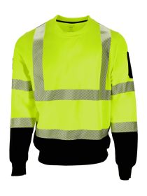 HiVis Crewneck Sweatshirt with Reflective Tape (size: 2XLL2)