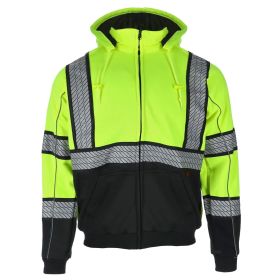 Heavyweight Lined HiVis Hoodie (size: 2XLL2)